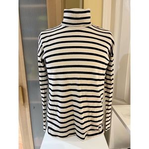 J. Crew Navy + White stripe turtleneck long sleeve shirt (US XS)